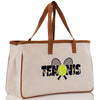 Tennis Silhouette Cotton Canvas Tote Bag Gift for Tennis Lover Bag Tennis Coach Gift Bag