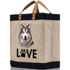 Alaskan Malamute Love Dog Jute Canvas Tote Funny Farmer Market Bag Quote Jute Bag Shopping Bag Burlap Bag Dog Owner Gift
