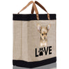 Chihuahua Love Dog Jute Canvas Tote Funny Farmer Market Bag Quote Jute Bag Shopping Bag Burlap Bag Dog Owner Gift
