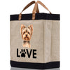 Yorkshire Terrier Love Dog Jute Canvas Tote Funny Farmer Market Bag Quote Jute Bag Shopping Bag Burlap Bag Dog Owner Gift