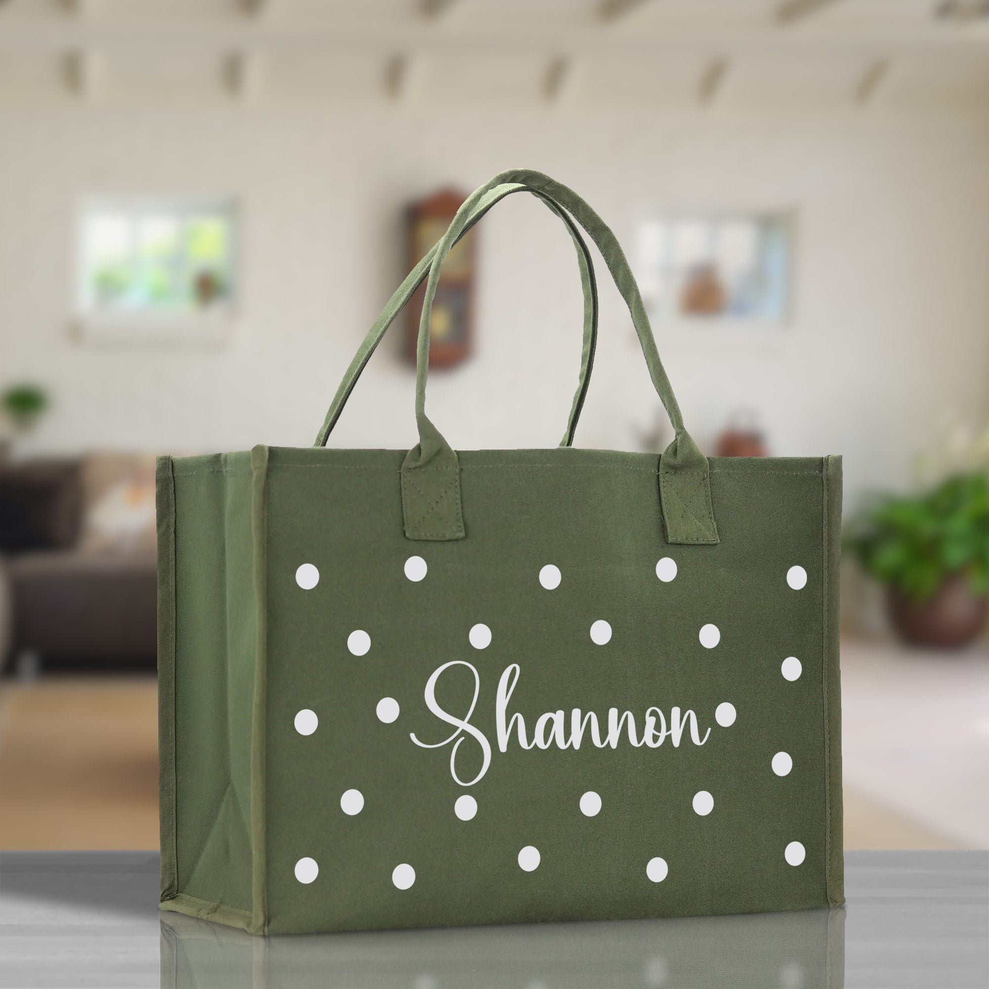 Polka Dot Mrs. Last Name Tote Bag Personalized Date Wedding Tote Bridal Shower Gift Honeymoon Gift Customized Wedding Gift Bridesmaid Gift