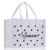 Polka Dot Mrs. Last Name Tote Bag Personalized Date Wedding Tote Bridal Shower Gift Honeymoon Gift Customized Wedding Gift Bridesmaid Gift