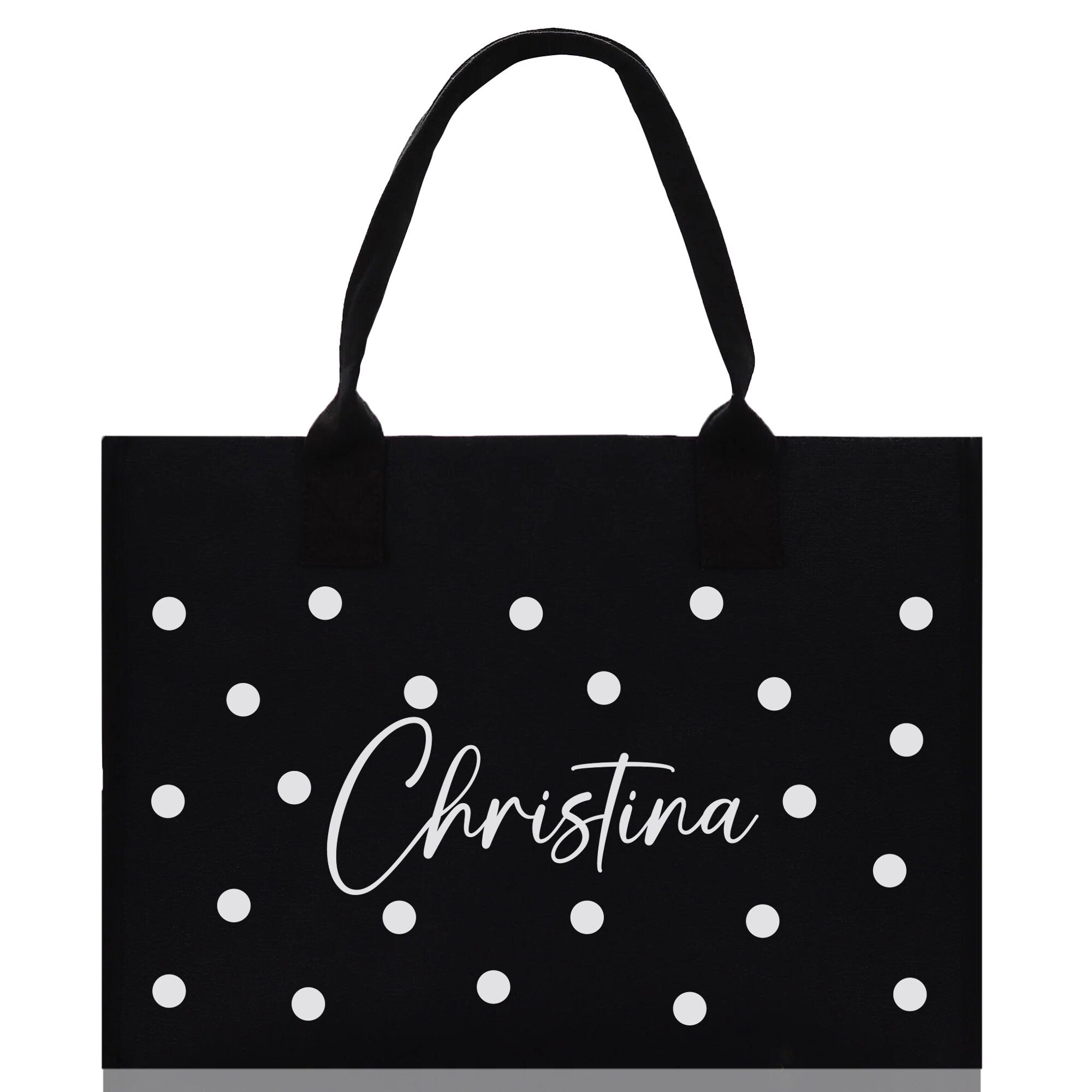 Polka Dot Mrs. Last Name Tote Bag Personalized Date Wedding Tote Bridal Shower Gift Honeymoon Gift Customized Wedding Gift Bridesmaid Gift