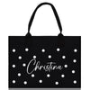 Polka Dot Mrs. Last Name Tote Bag Personalized Date Wedding Tote Bridal Shower Gift Honeymoon Gift Customized Wedding Gift Bridesmaid Gift