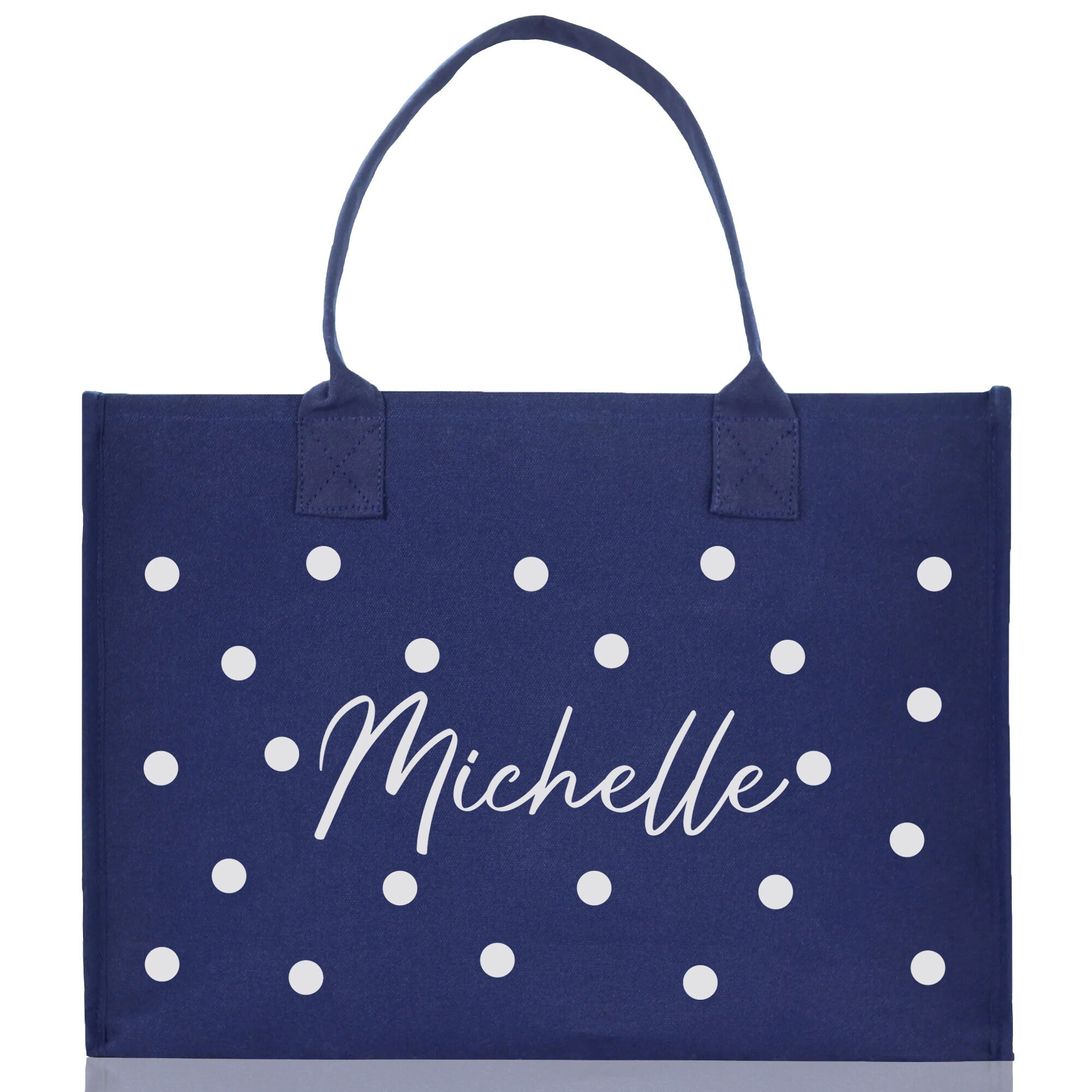 Polka Dot Mrs. Last Name Tote Bag Personalized Date Wedding Tote Bridal Shower Gift Honeymoon Gift Customized Wedding Gift Bridesmaid Gift