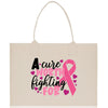 A Cure Worth Fighting For Cotton Canvas Tote Bag Cancer Support Group Tote Bag For Friends Motivational Gift Bag Cancer Awareness Tote Bag