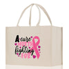 A Cure Worth Fighting For Cotton Canvas Tote Bag Cancer Support Group Tote Bag For Friends Motivational Gift Bag Cancer Awareness Tote Bag