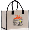 Thankful Grateful Blessed Cotton Canvas Tote Bag Thanksgiving Bag Autumn Fall Vibes Bag Motivational Bag Blessed Bag Fall Market Grocery Bag