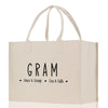 Gram Grandchild Kids Names Custom Grandma Tote Bag Grandma's Getaway Bag Gigi Bag Personalized Grandma Gift Bag Shopping Bag Mother Day Gift