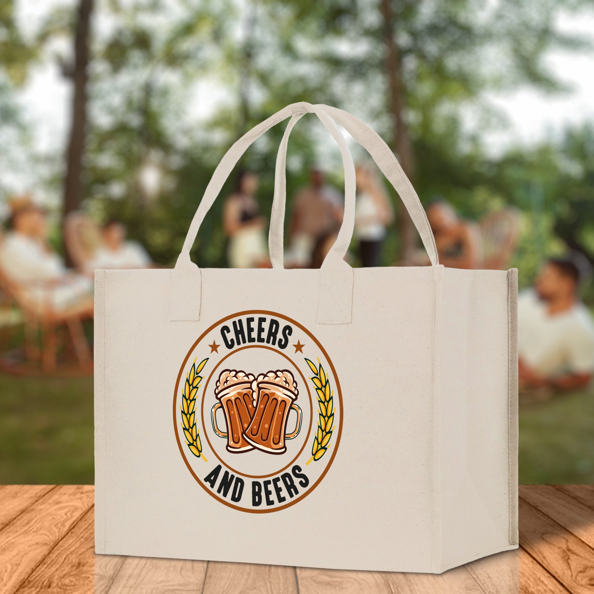 Cheers And Beers Cotton Canvas Tote Bag for German Octoberfest Beer Festival Party Bag Beer Lovers Gift Bag