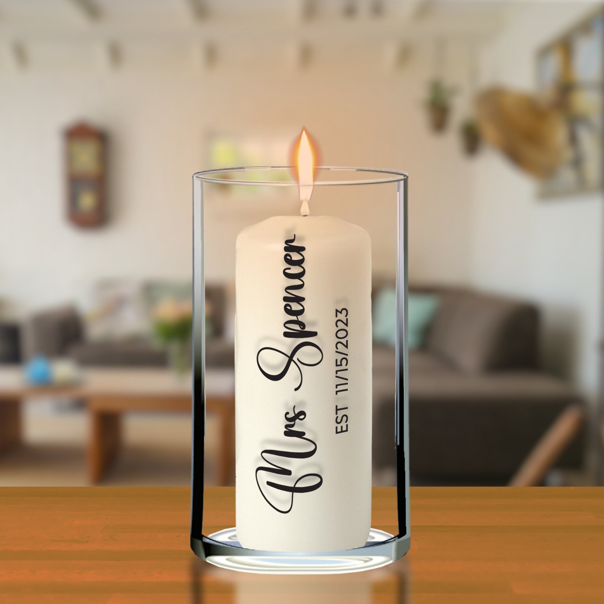 a candle that is sitting on a table