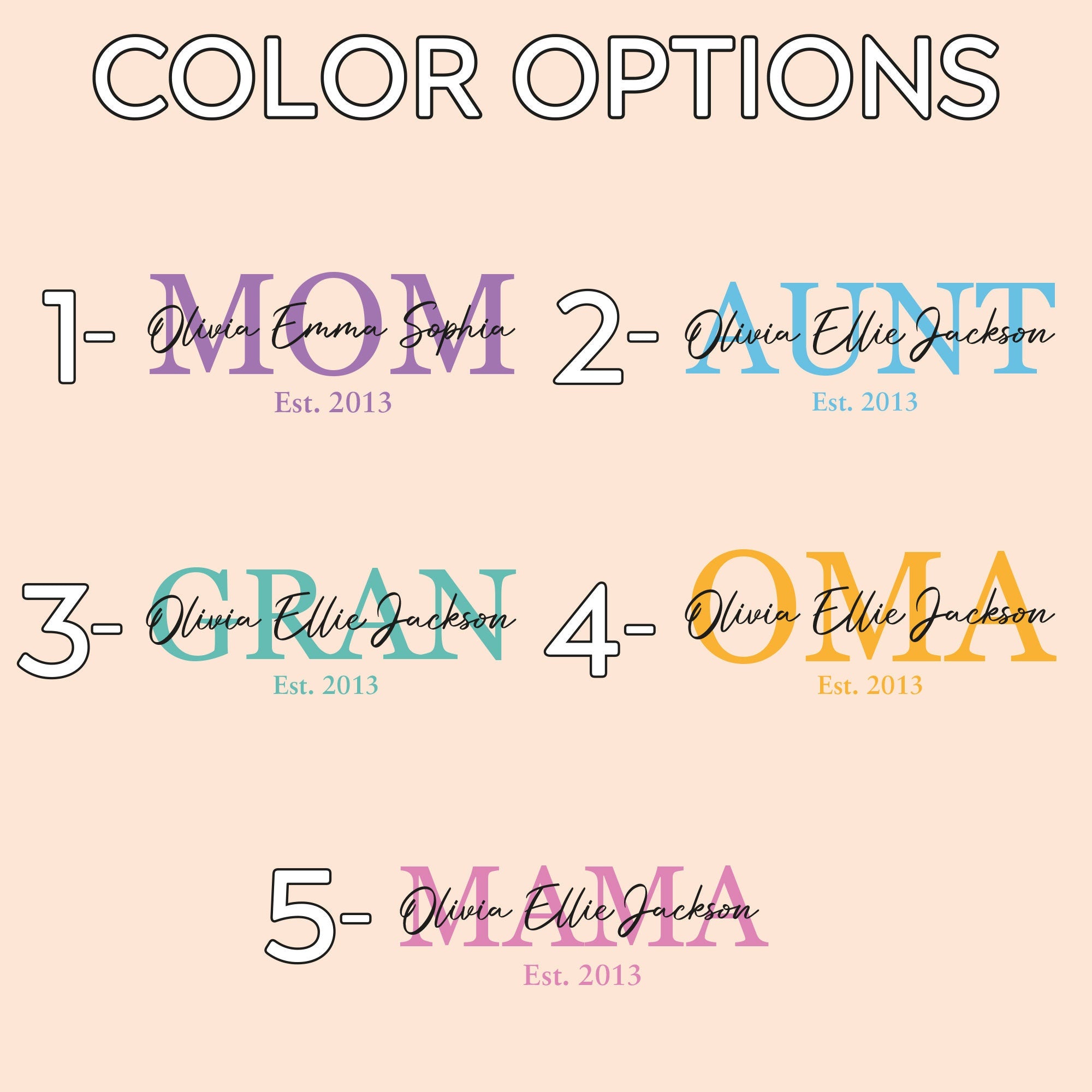 a set of three different font styles on a pink background
