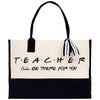 a black and white bag with a teacher written on it