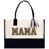 a black and white bag with the word mam on it