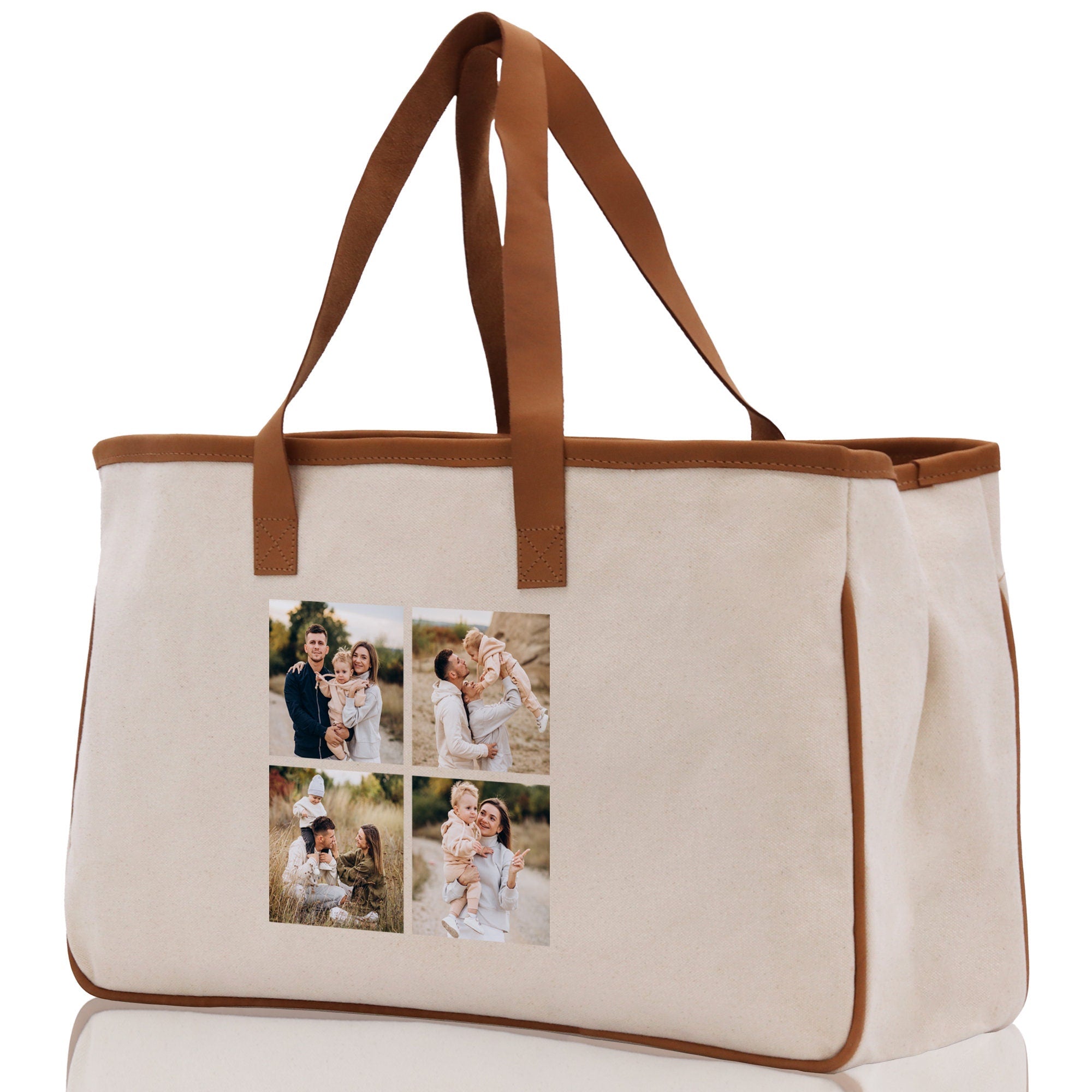 a tote bag with a picture of a couple on it