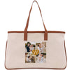 a canvas tote bag with a collage of photos