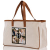 a tote bag with a picture of a family on it