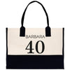a black and white bag with the number 40 printed on it