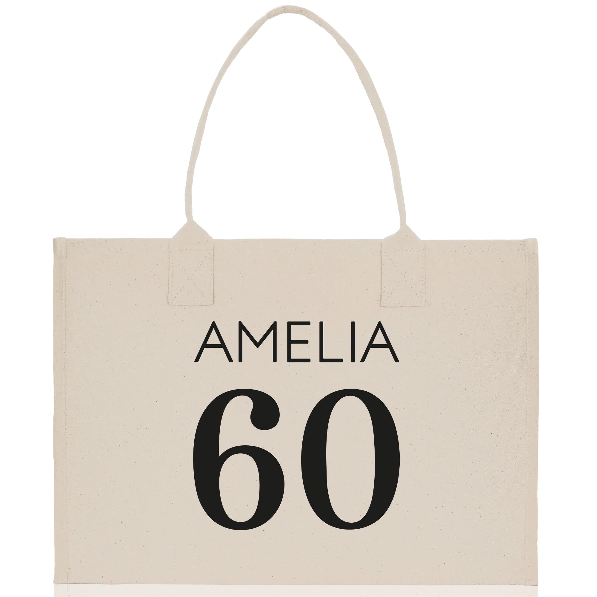 a white shopping bag with the number 60 printed on it