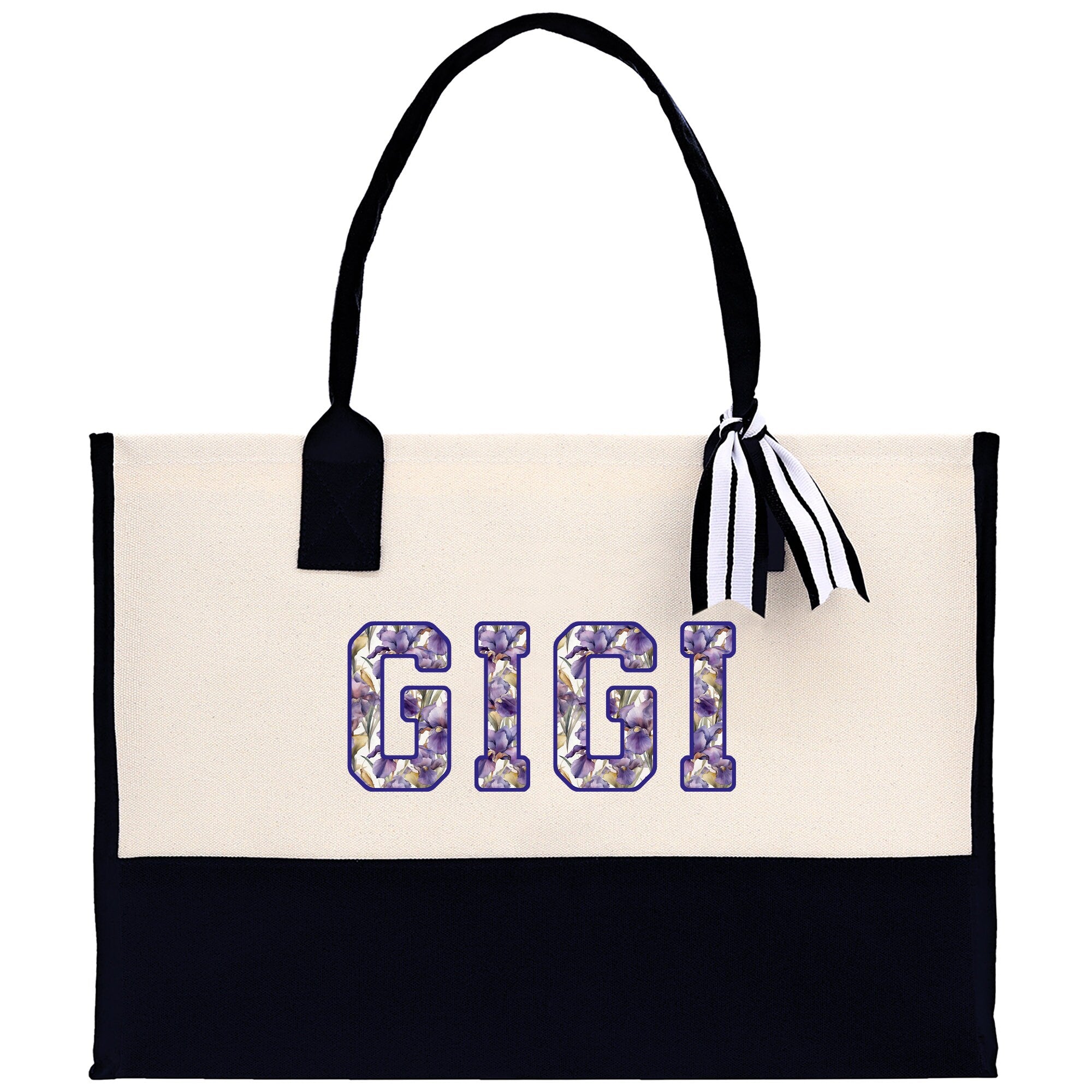 a white and black bag with the word gig on it