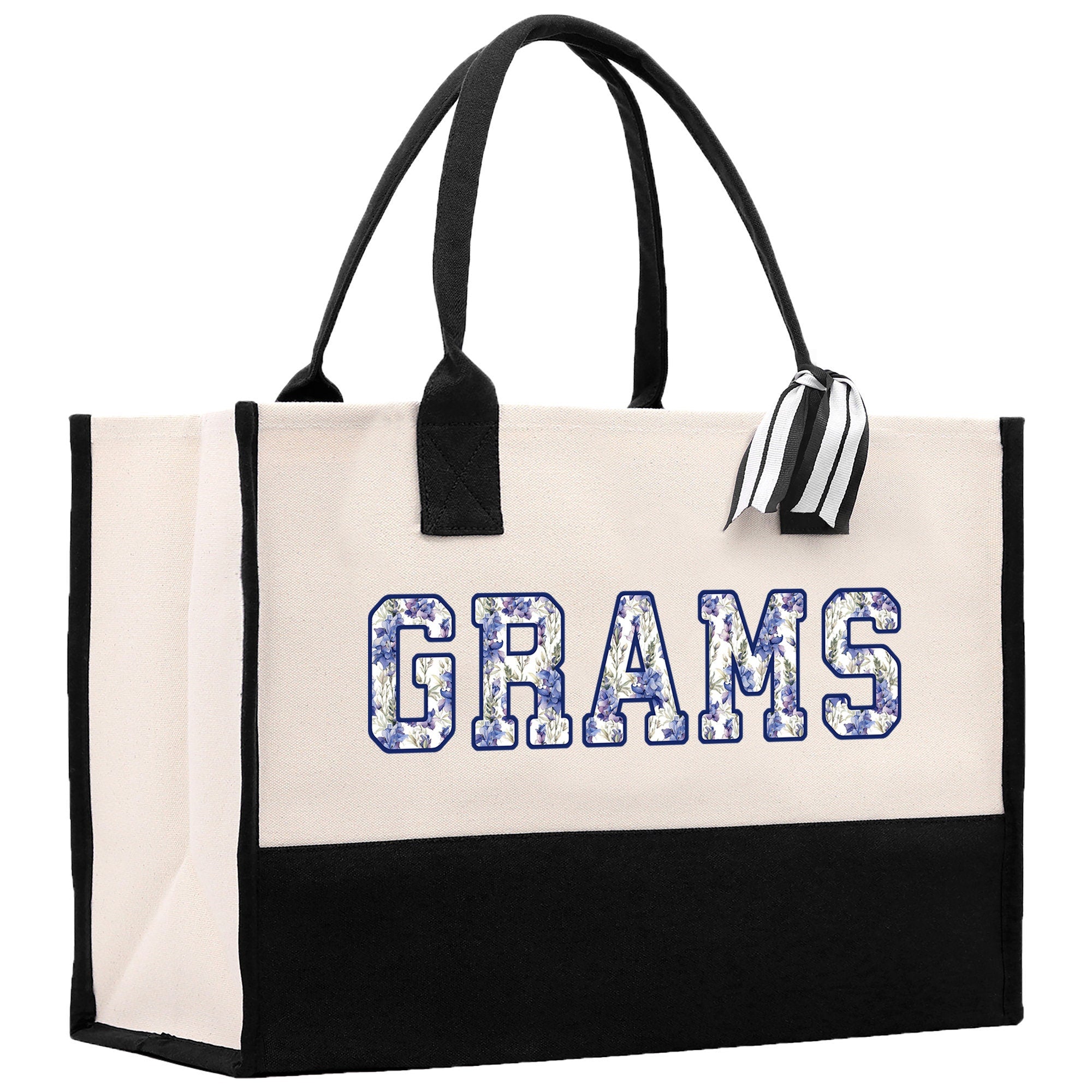 a black and white bag with the word rams on it