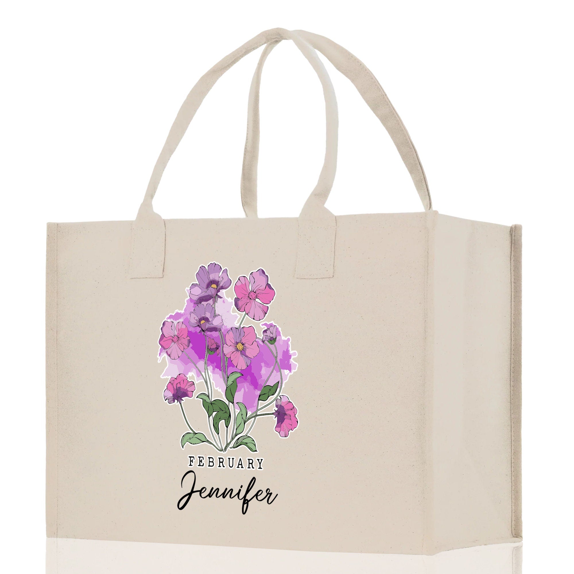 a shopping bag with flowers painted on it