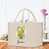 a bag with a picture of daffodils on it