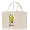 a bag with a picture of daffodils on it