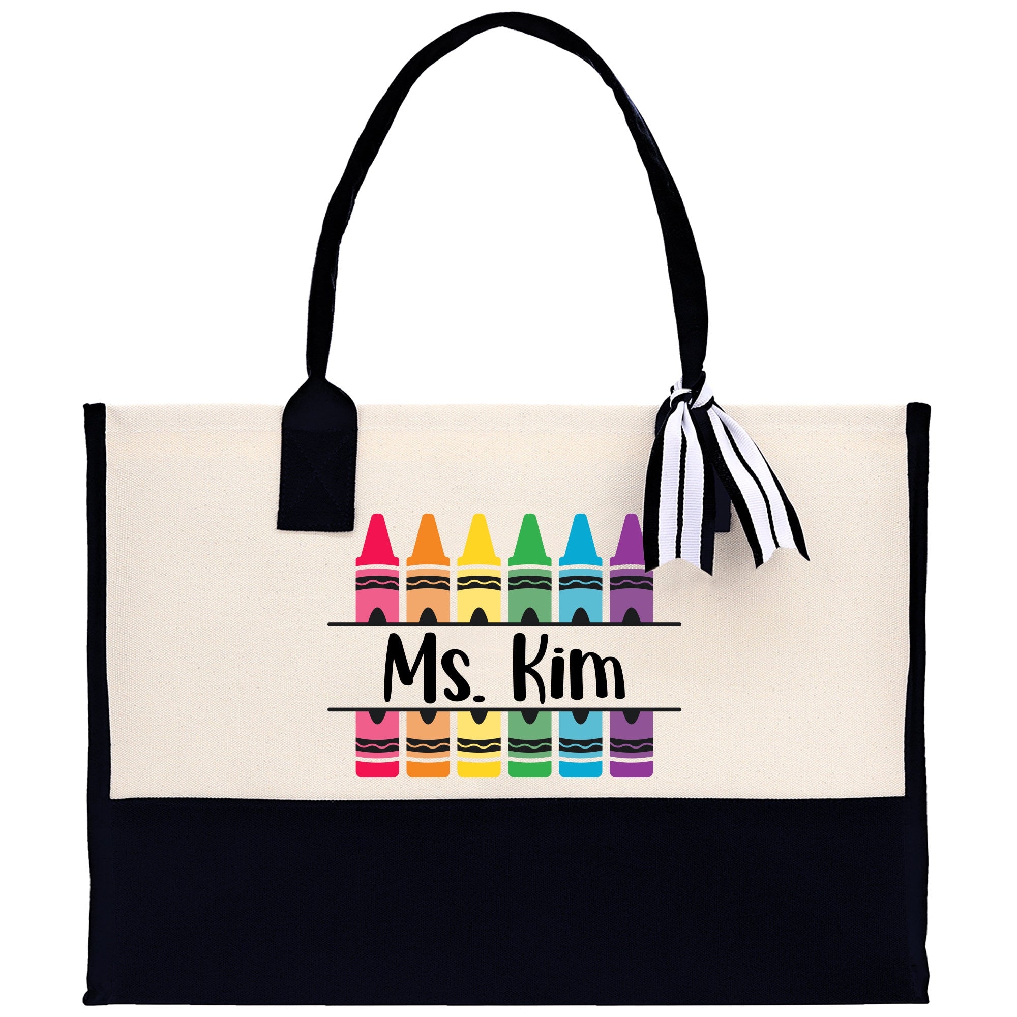 Personalized Teacher Cotton Canvas Tote Bag Gift for Teachers Teacher Life Tote Custom Teacher Appreciation Gift Bag Teacher Name Bag