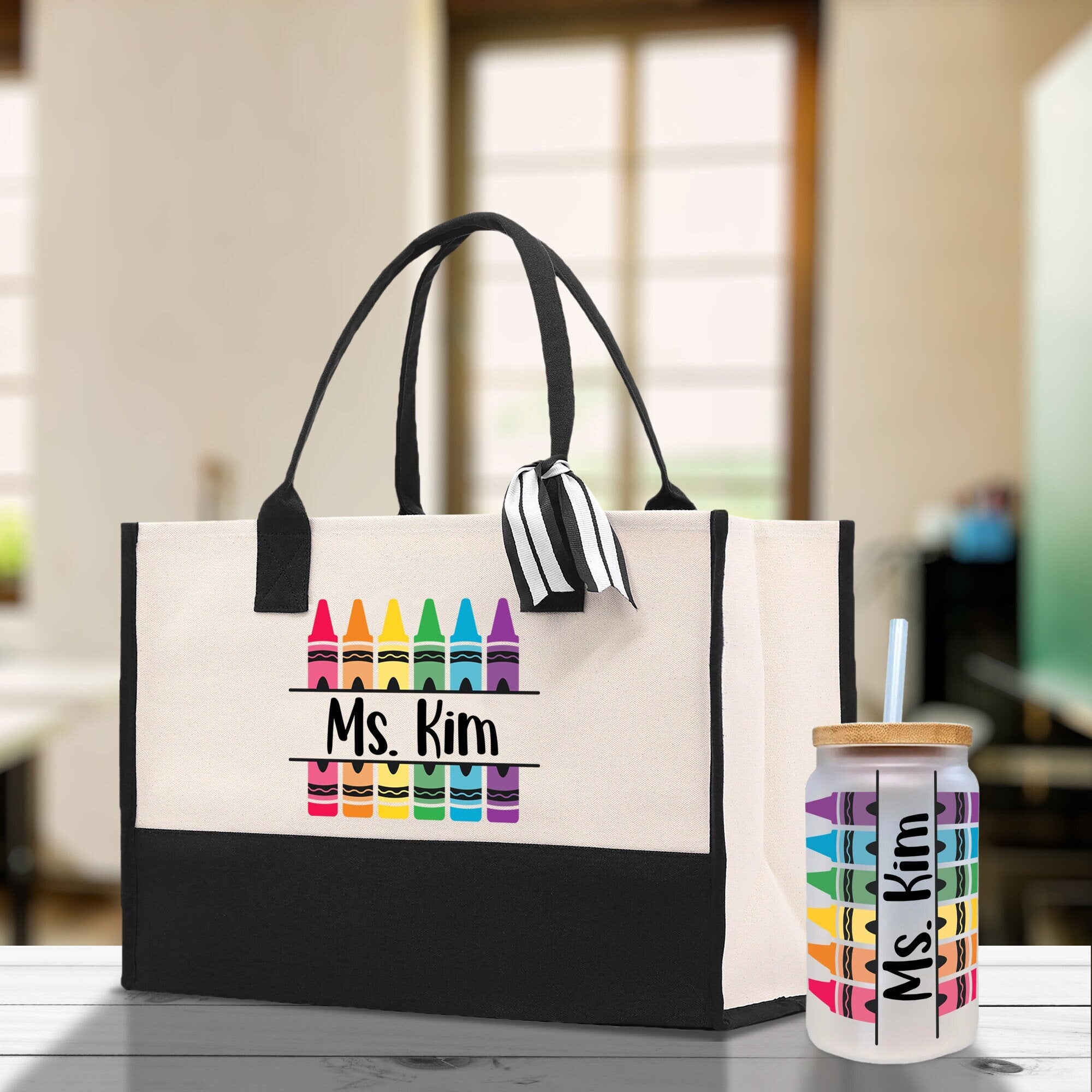 Teacher Gifts Personalised Teacher Canvas Bag Personalized Teacher