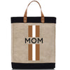 a tote bag with the word mom printed on it
