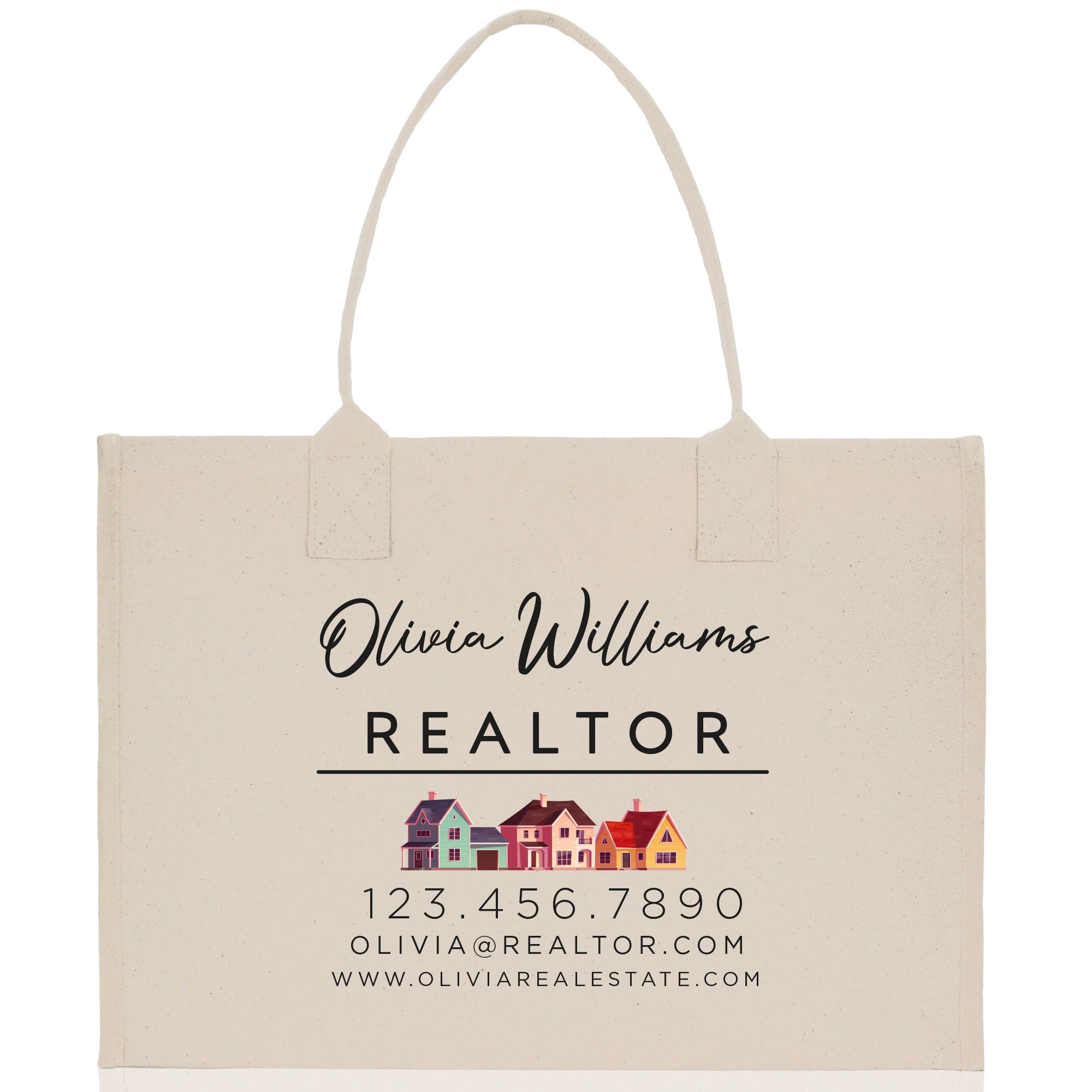 a shopping bag with a realtor logo on it
