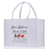 a white shopping bag with a realtor logo on it