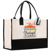 Thankful Grateful Blessed Cotton Canvas Tote Bag Thanksgiving Bag Autumn Fall Vibes Bag Motivational Bag Blessed Bag Fall Market Grocery Bag