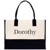 a black and white bag with the word dorothy on it