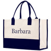 a black and white bag with the word barbara on it