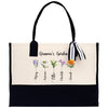 a handbag with a picture of flowers on it