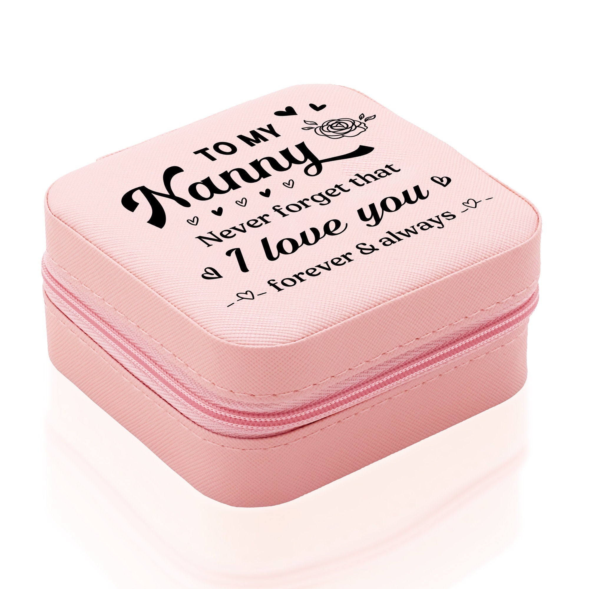 a small pink box with writing on it