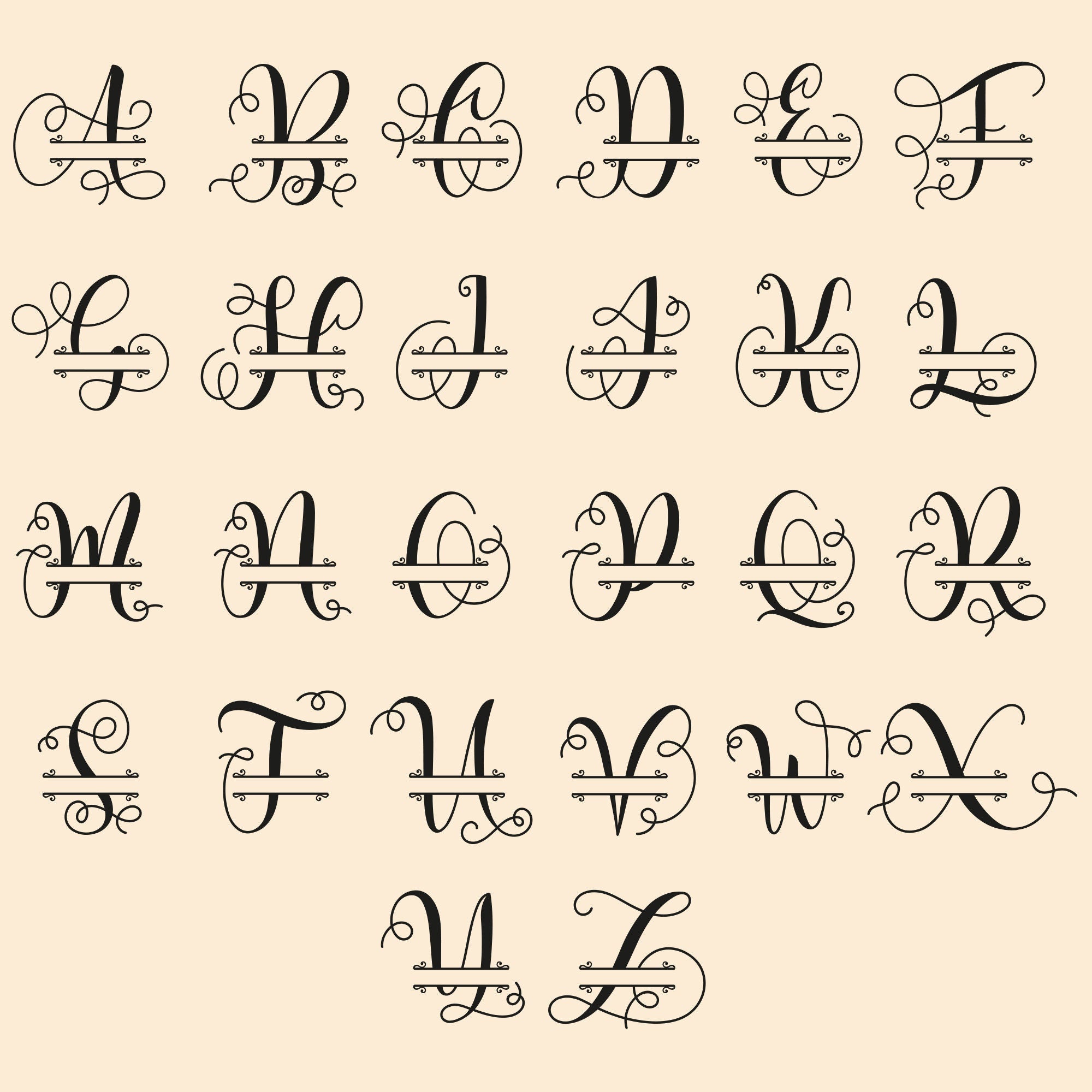 a set of different types of letters and numbers