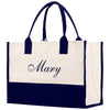 a black and white bag with the word mary on it