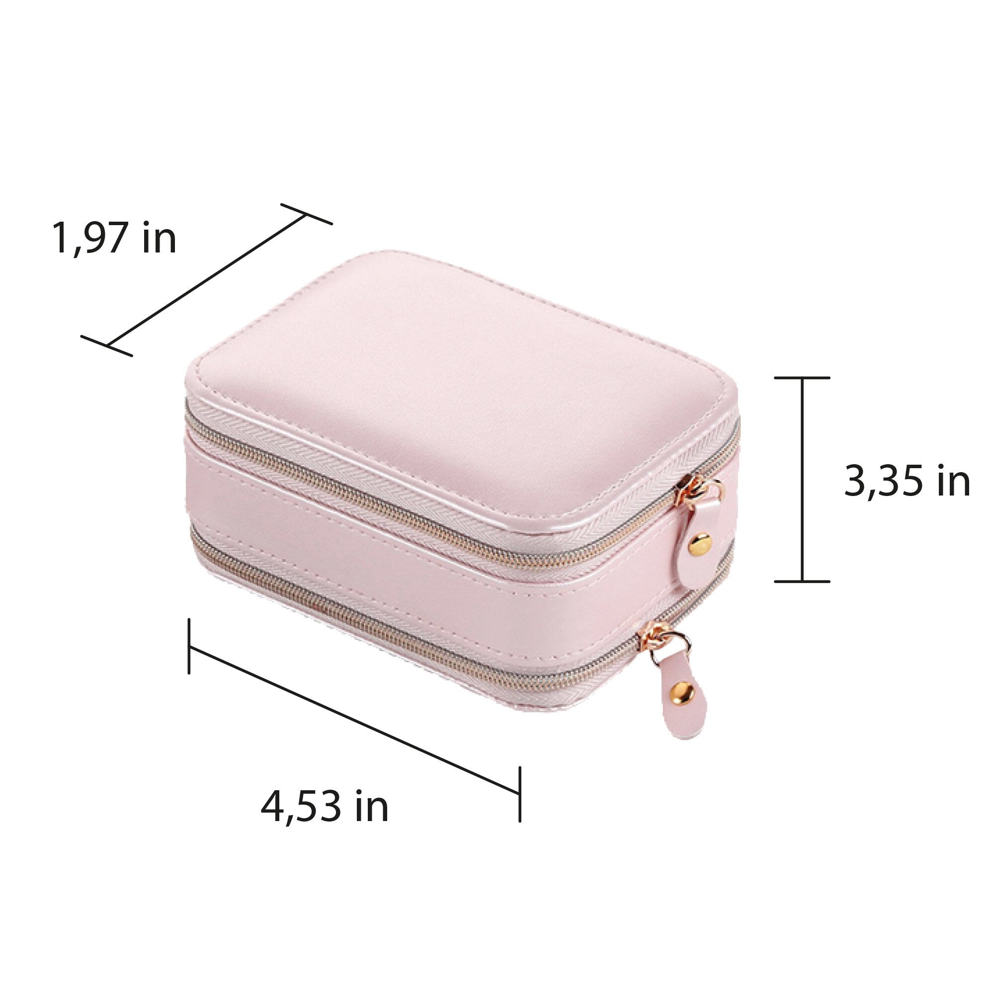 a small pink case with a zipper on the side