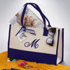 Monogram Tote Bag with 100% Cotton Canvas and a Chic Personalized Monogram Navy Blue Vanessa Rosella 