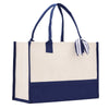 Monogram Tote Bag with 100% Cotton Canvas and a Chic Personalized Monogram Navy Blue Vanessa Rosella Block PLAIN 